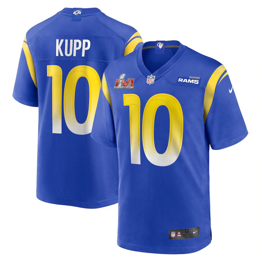 Men Los Angeles Rams #10 Cooper Kupp Nike Royal Super Bowl LVI Game Patch NFL Jersey->oakland raiders->NFL Jersey